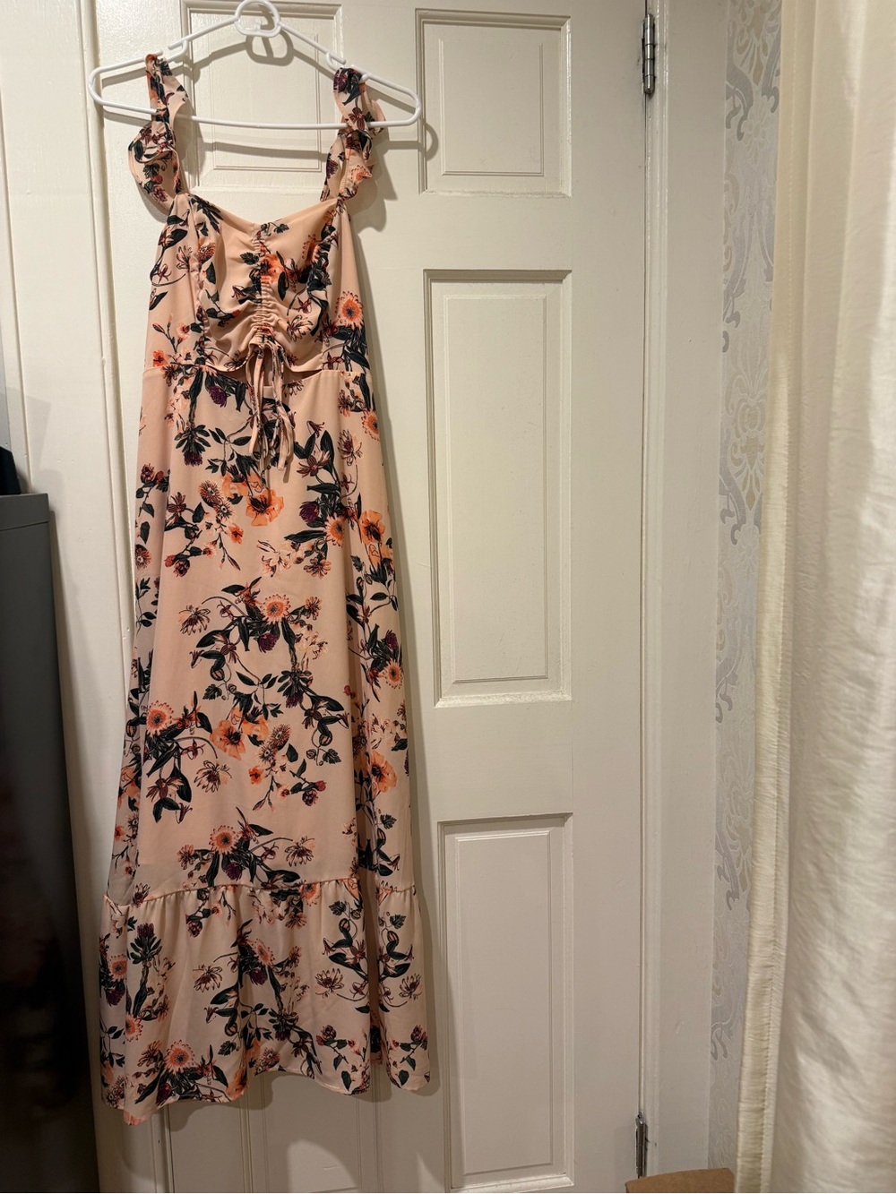 Chelsea28 Blush Floral Tie-Front Maxi Dress